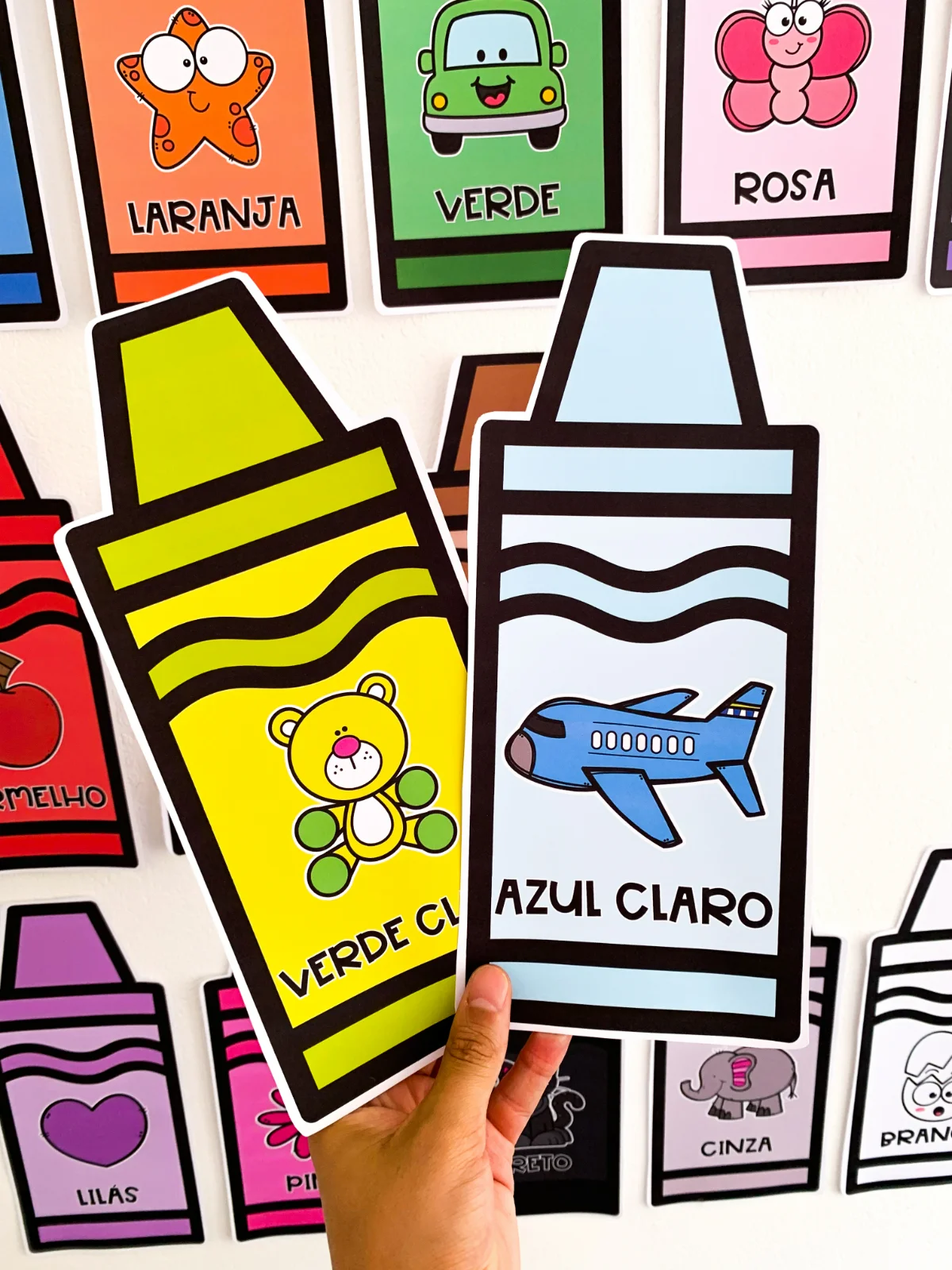 Fichas das Cores – Giz de Cera – PDF para Imprimir | Educação Infantil — amostra 4: Ensine as cores de forma divertida e…