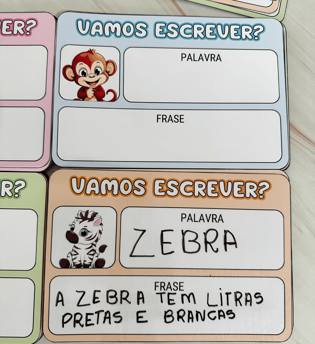 Fichas de alfabetização com imagens para Educação Especial — amostra 1: Leitura e escrita com apoio de imagens