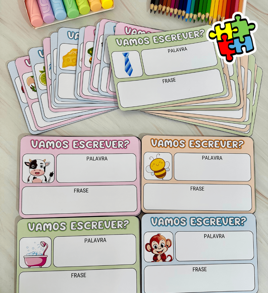 Fichas de alfabetização com imagens para Educação Especial — capa do material