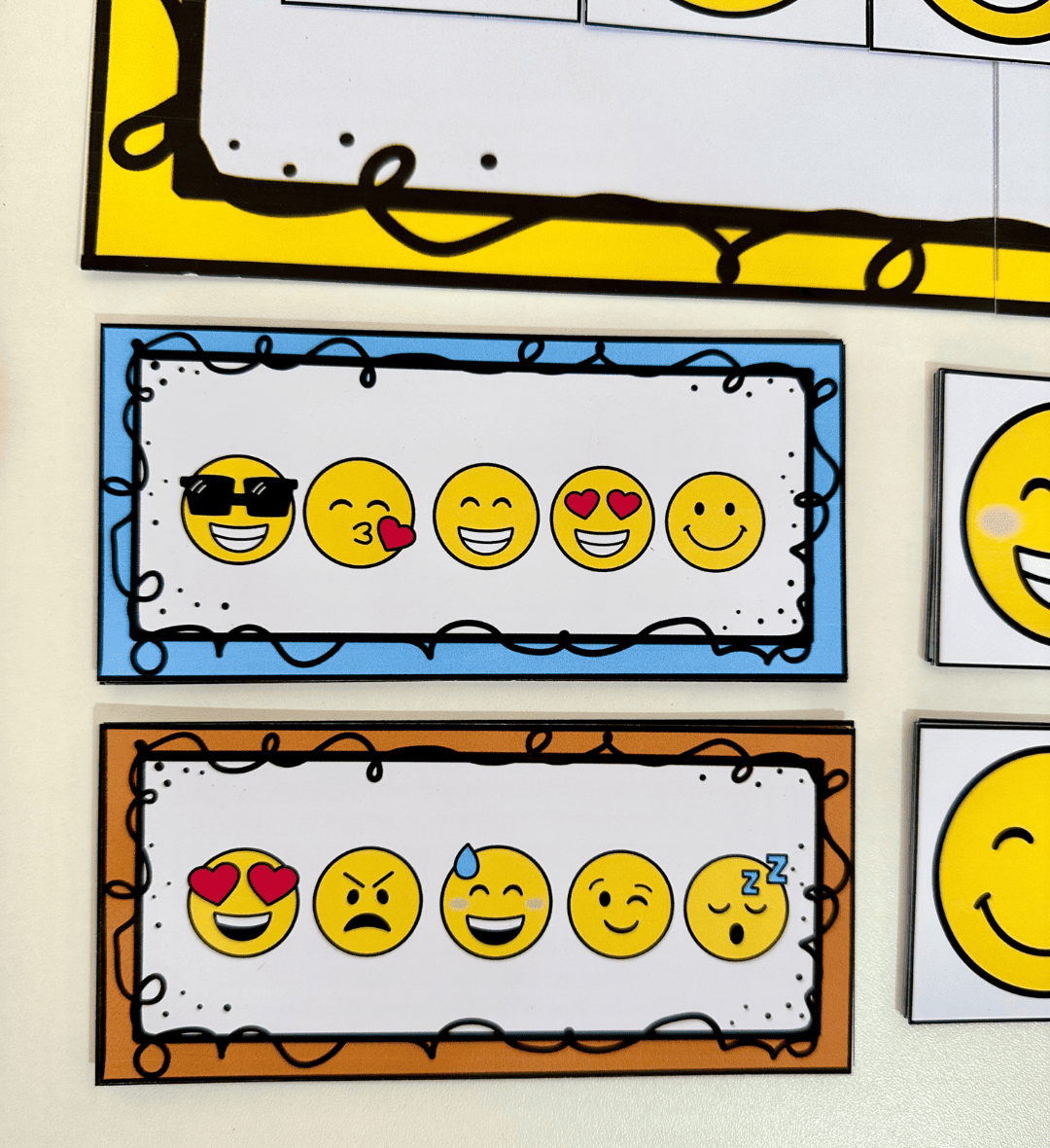 Fichas de emoções: Emojis Divertidos para Educação Especial — amostra 6: Explore expressões faciais e sentimentos com…