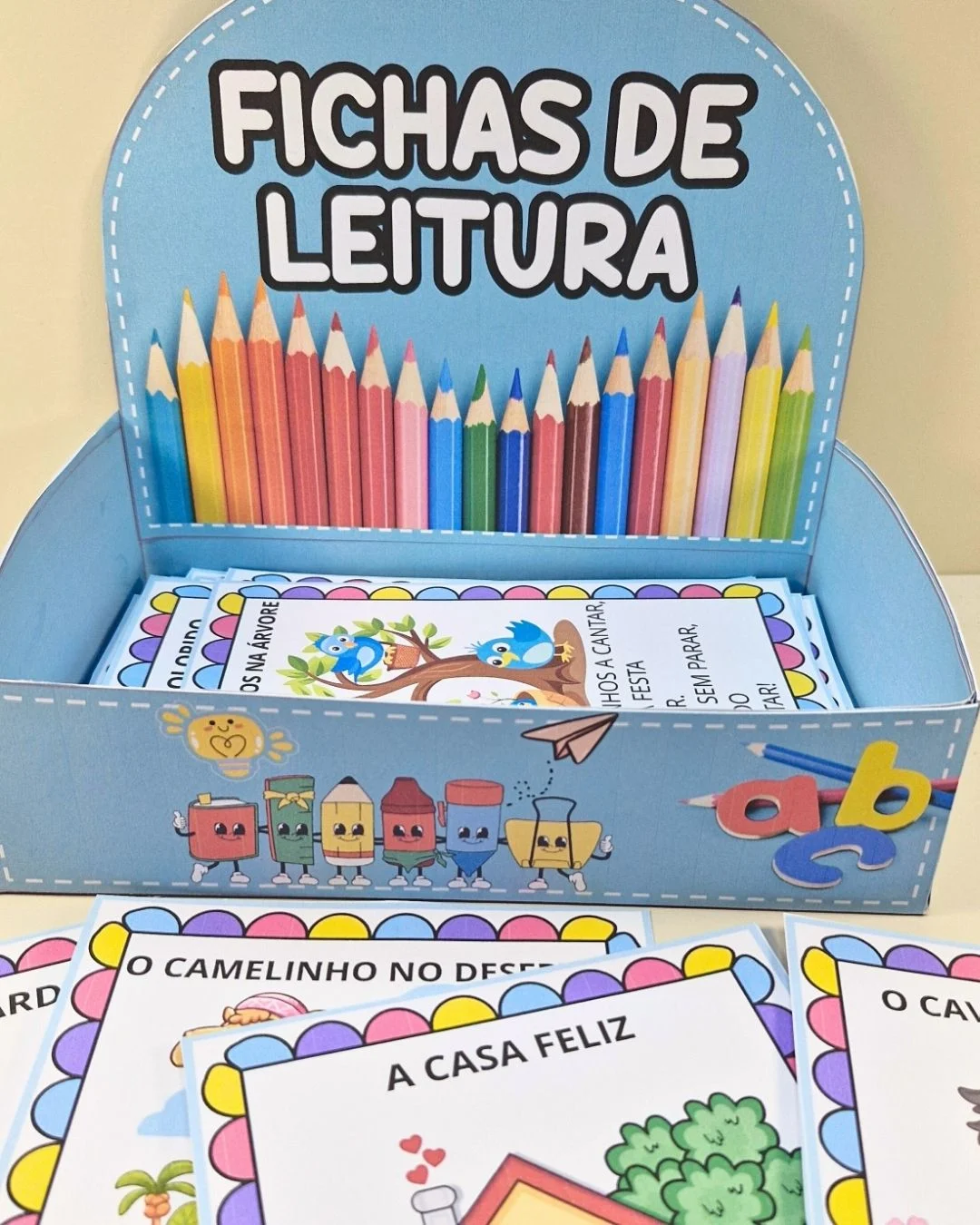 Fichas de Leitura – 60 Textos Infantís para Alfabetização — capa do material