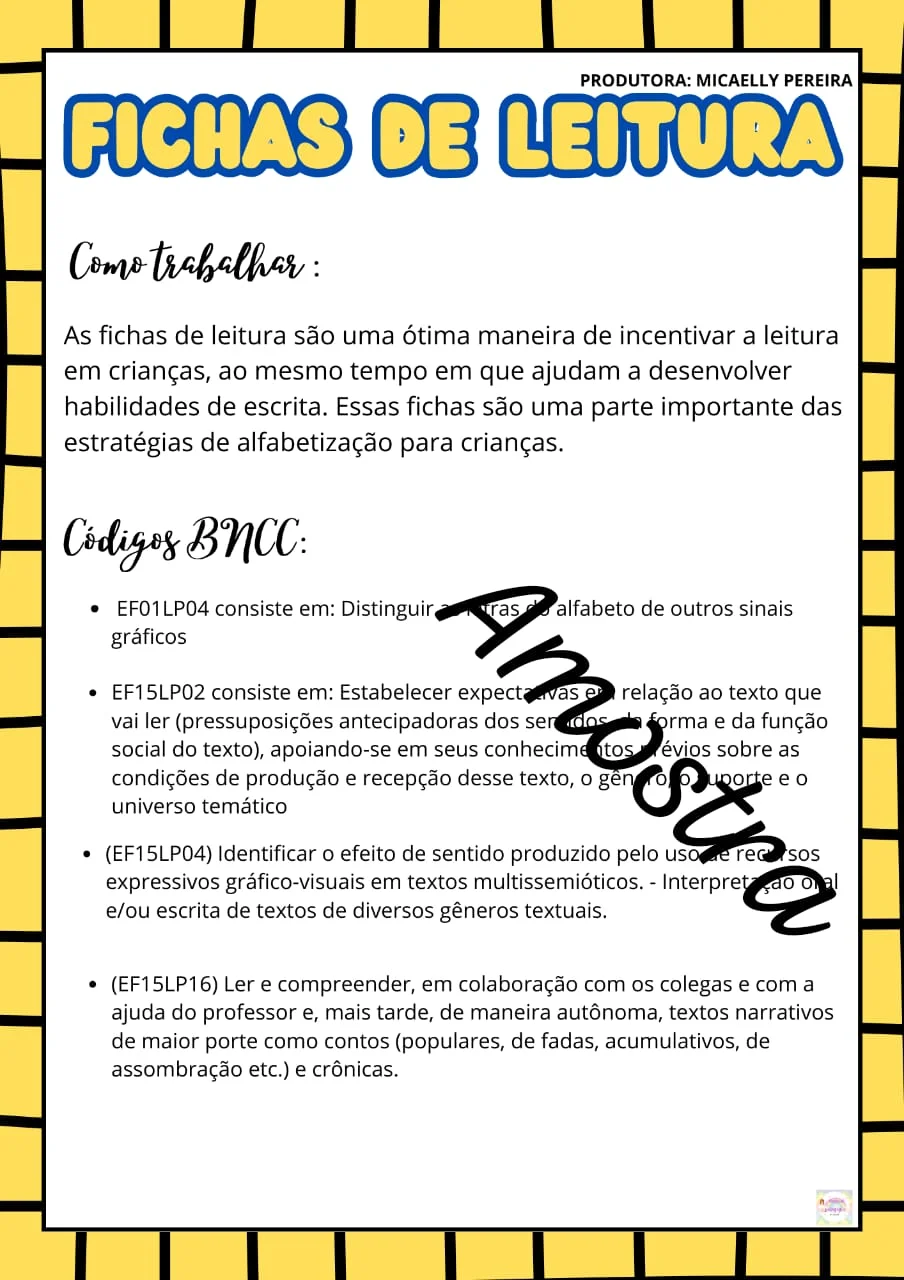 🗂️ FICHAS DE LEITURA ALFABÉTICA — DE A A Z 🔤📚 ANOS INICIAIS — amostra 5: As Fichas de Leitura Alfabética trabalham as…