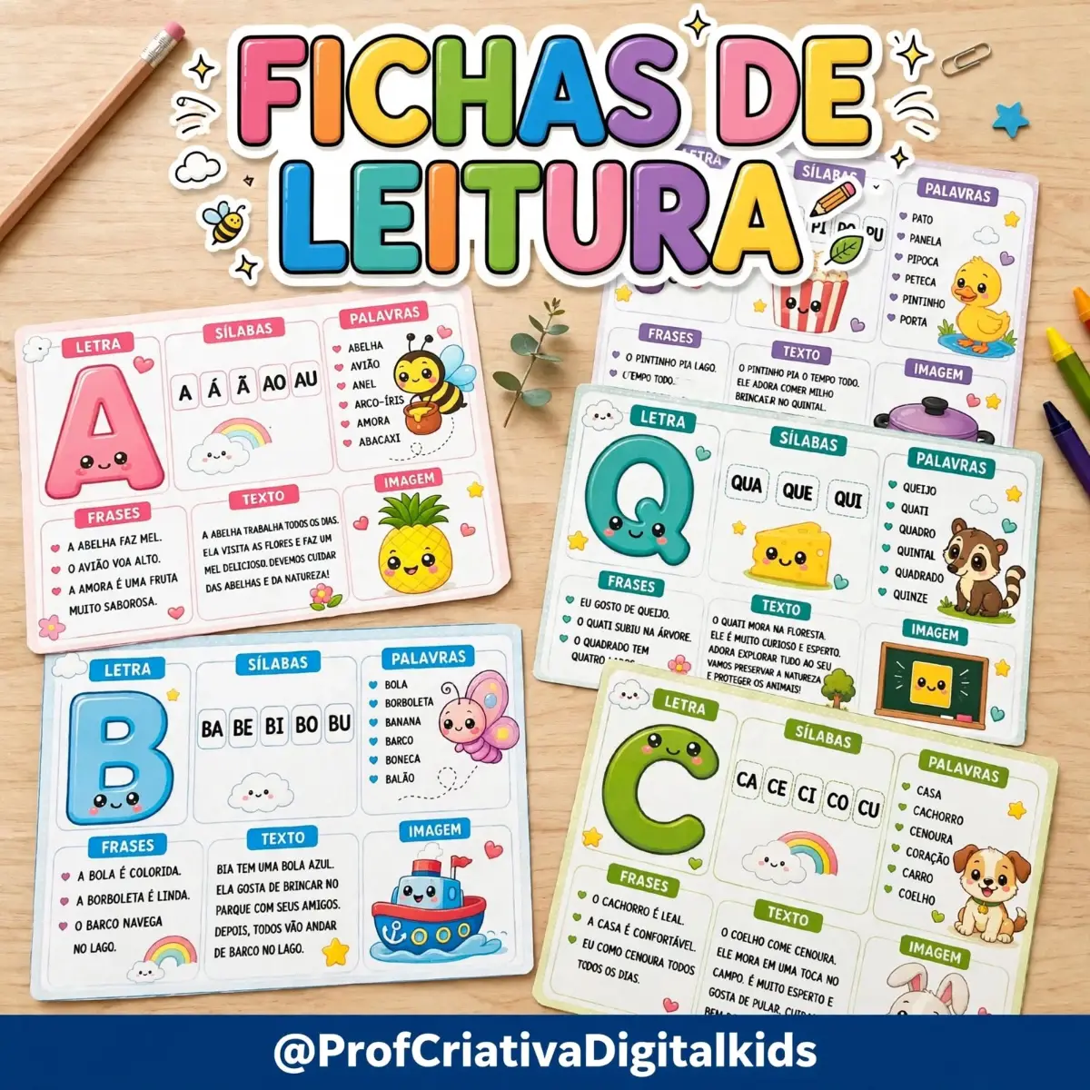 Fichas de Leitura - Alfabetização e Anos Iniciais — Alfabetização para 1º ano: Transforme o processo de alfabetização em um…