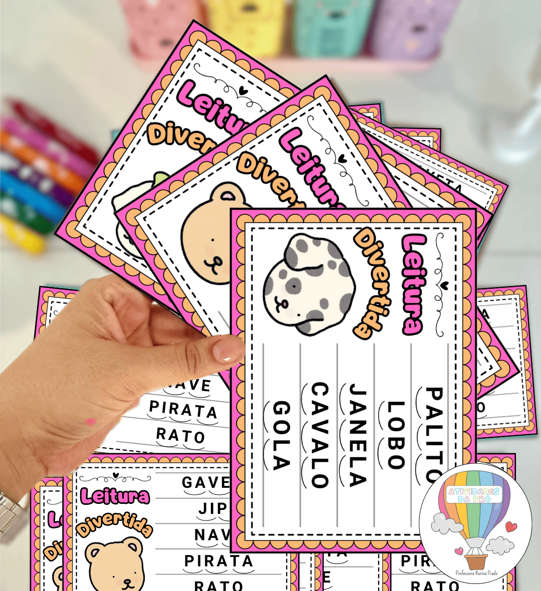 Fichas de leitura Bobbie Goods: palavras com sílabas simples — amostra 2: O que vem no material