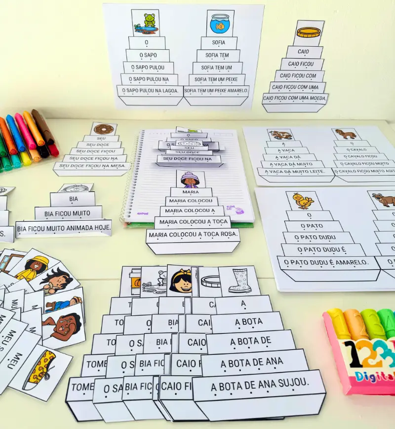 Fichas de Leitura com Dobradura para Alfabetização — amostra 3: Como usar em sala de aula