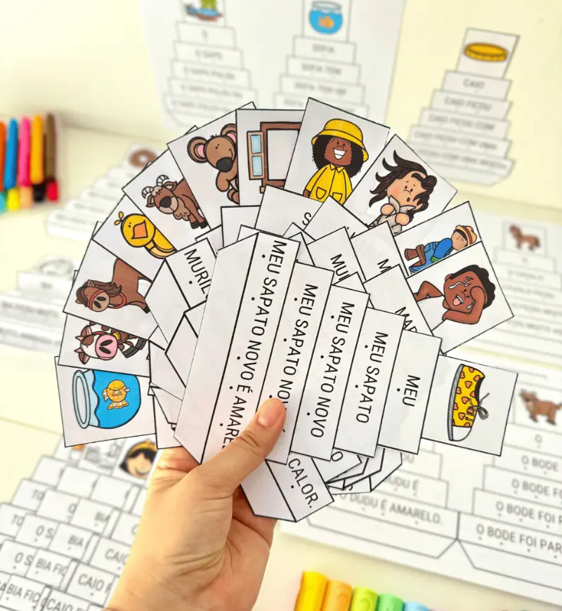 Fichas de Leitura com Dobradura para Alfabetização — Alfabetização para Educação Infantil: Apoie o desenvolvimento da…