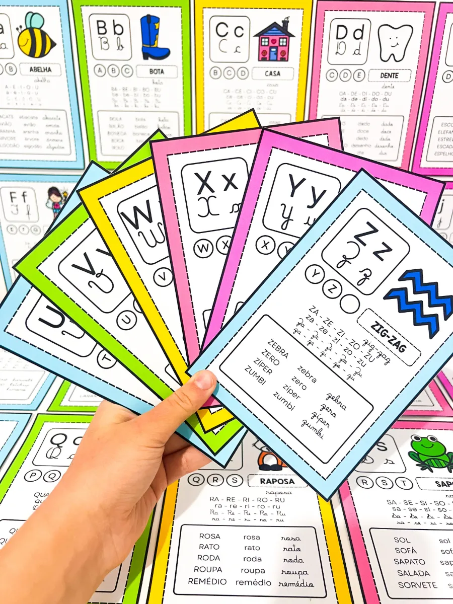 Fichas de Leitura com Sílabas Simples para Educação Infantil — Atividades para 1º ano: Um recurso pedagógico visual e…