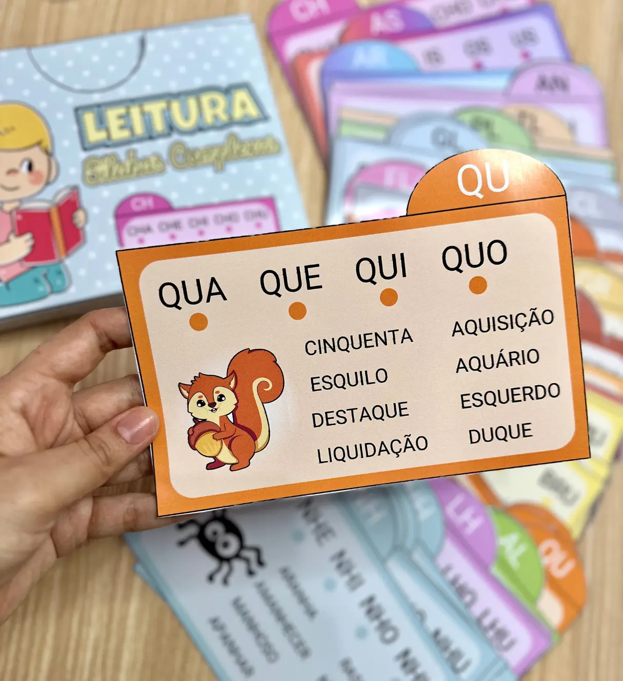 Fichas de leitura de sílabas complexas: 80 fichas para imprimir — amostra 3: Como usar em sala de aula