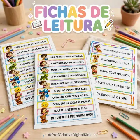 Fichas de Leitura Frases - Português: 1° e 2° anos — capa do material