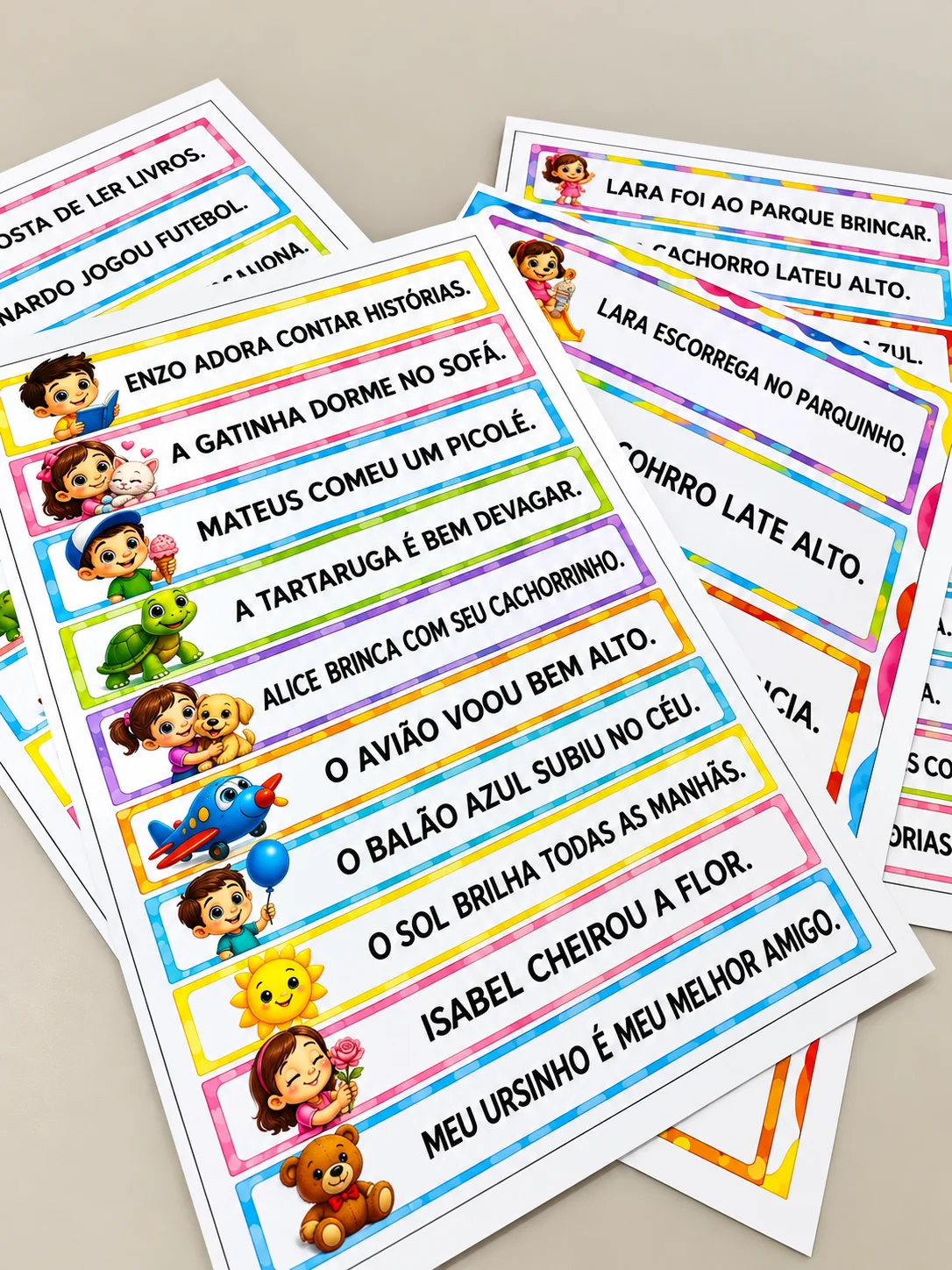 Fichas de Leitura – Frases Simples e Ilustradas — Alfabetização para 1º ano: Fichas de leitura para alfabetização com…