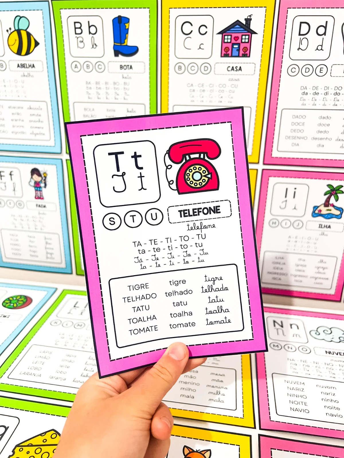 Fichas de Leitura Ilustradas do Alfabeto para Alfabetização — Alfabetização para Educação Infantil: Todas as letras do…