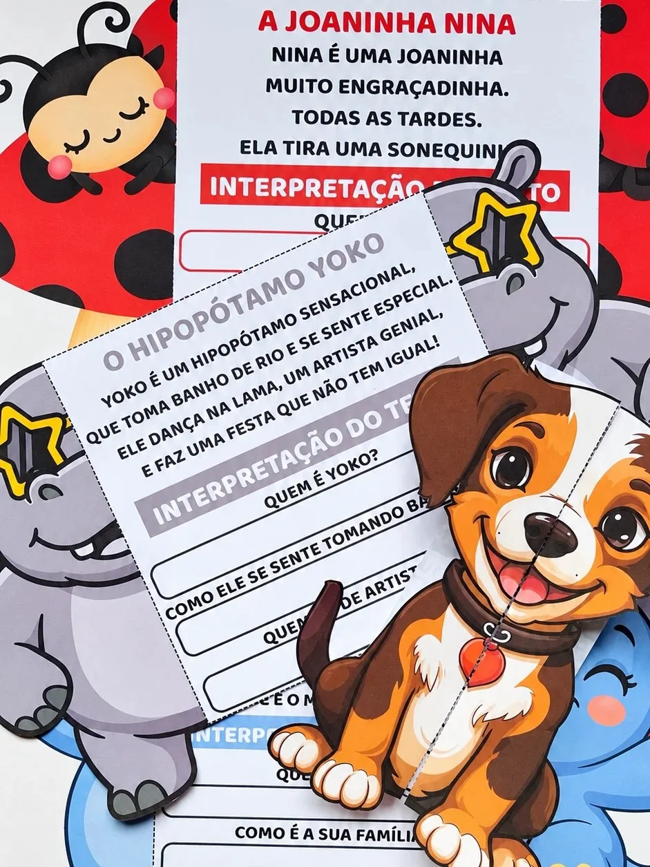 Fichas de Leitura Interativas - Alfabetização e Ensino Fundamental — amostra 2: Fichas interativas de leitura e…
