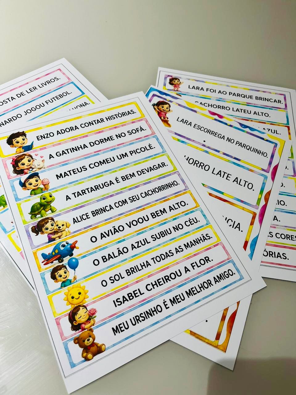 Fichas de Leitura para Alfabetização com Frases Simples e Ilustradas — amostra 1: Fichas ilustradas com frases simples para…