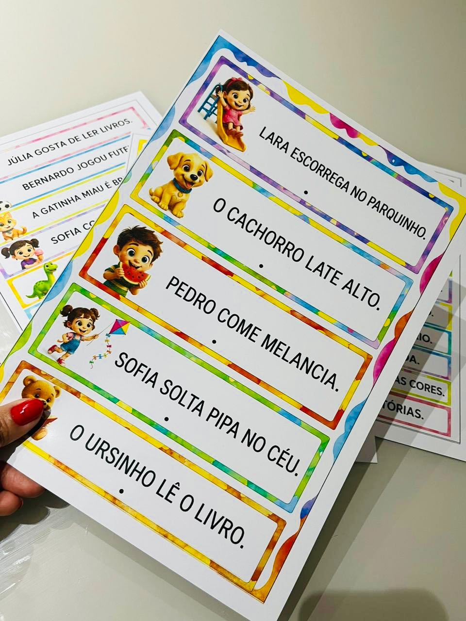 Fichas de Leitura para Alfabetização com Frases Simples e Ilustradas — amostra 2: Fichas ilustradas com frases simples para…