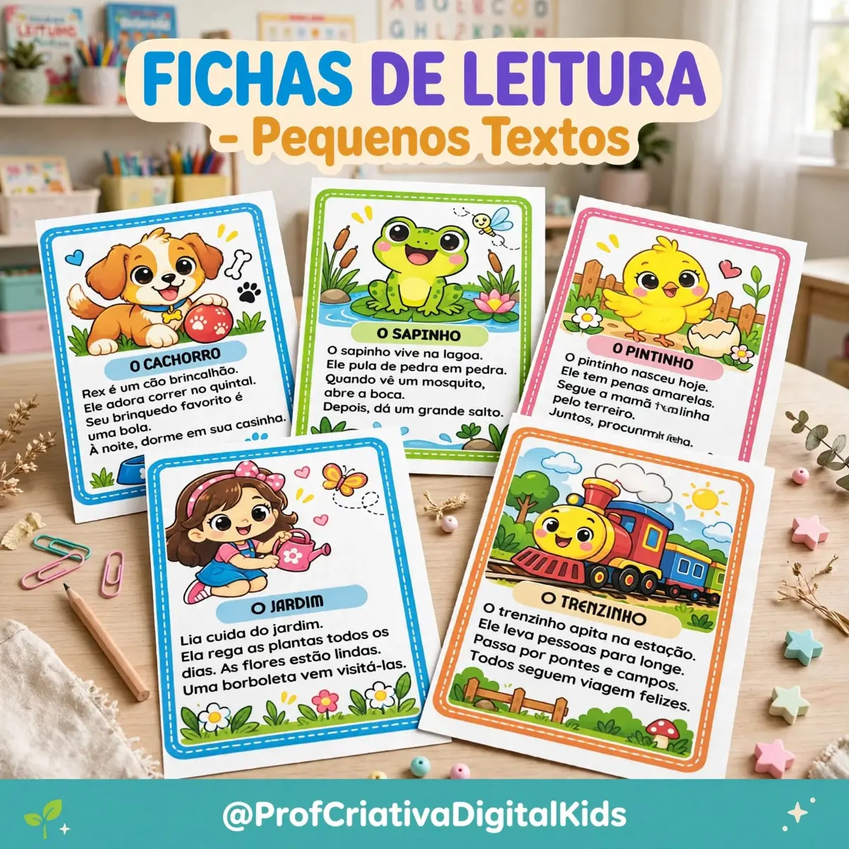 Fichas de Leitura - Pequenos Textos: Alfabetização — Alfabetização para 1º ano: Com as Fichas de Leitura — Mini Textos,…