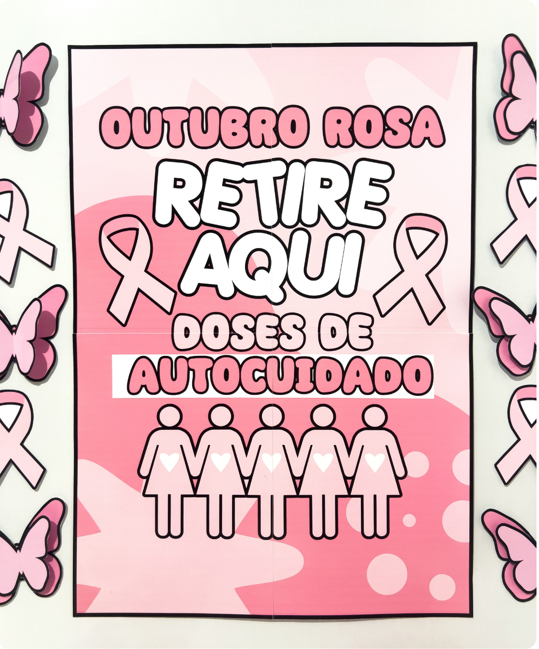 Fichas de Outubro Rosa para imprimir — amostra 5: Organize um espaço de mensagens na escola com 30 fichas motivacionais…