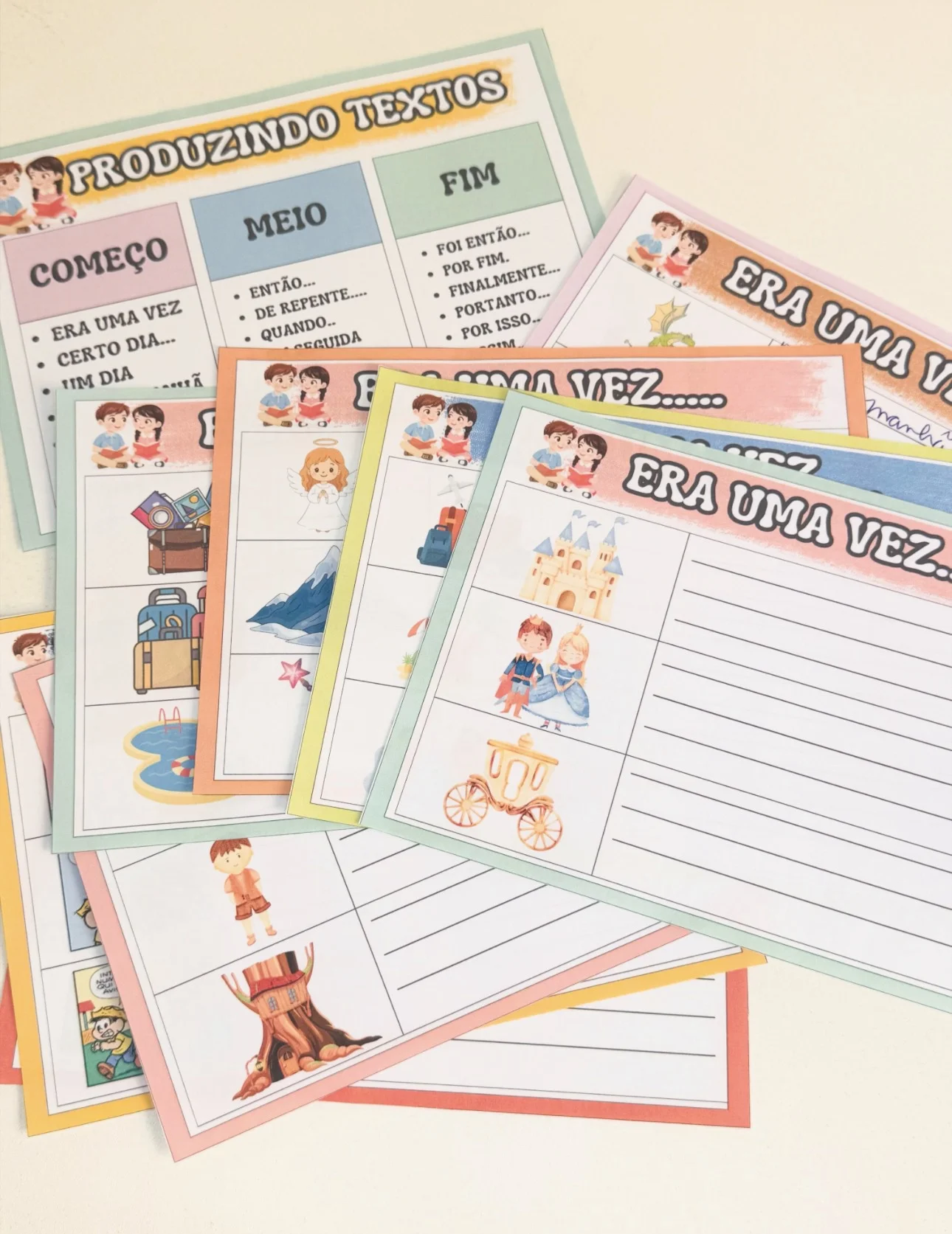 Fichas de produção de texto — amostra 2: *Fichas de produção de texto* Alunos com dificuldade na produção de texto