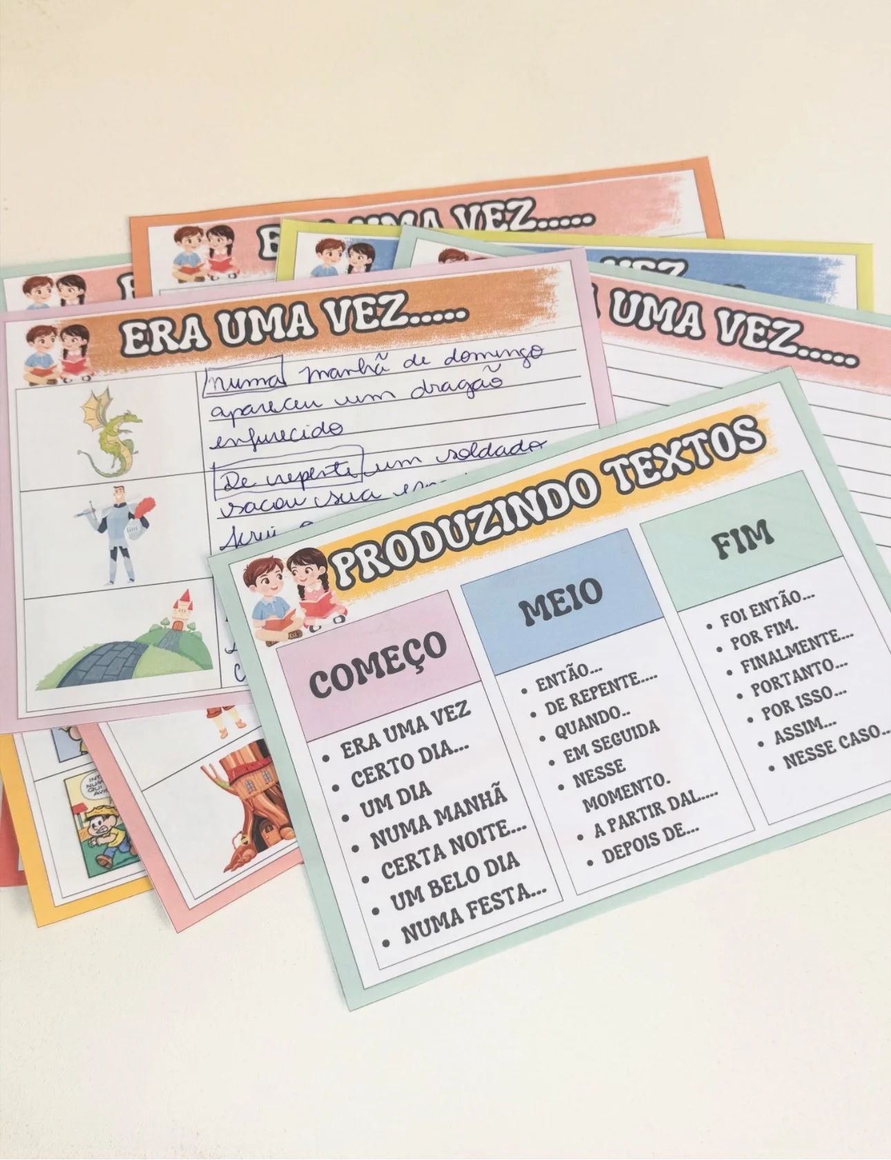Fichas de produção de texto — amostra 3: *Fichas de produção de texto* Alunos com dificuldade na produção de texto