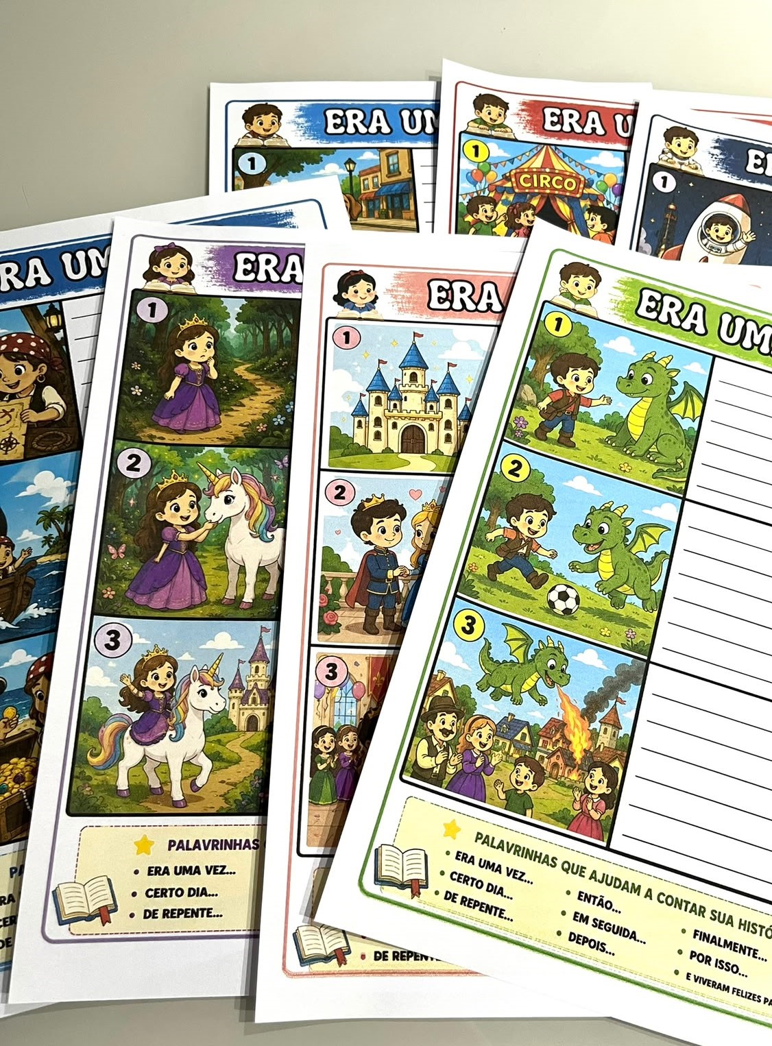 Fichas de produção textual - era uma vez – PDF para Imprimir | Anos Iniciais — amostra 1: O que vem no material
