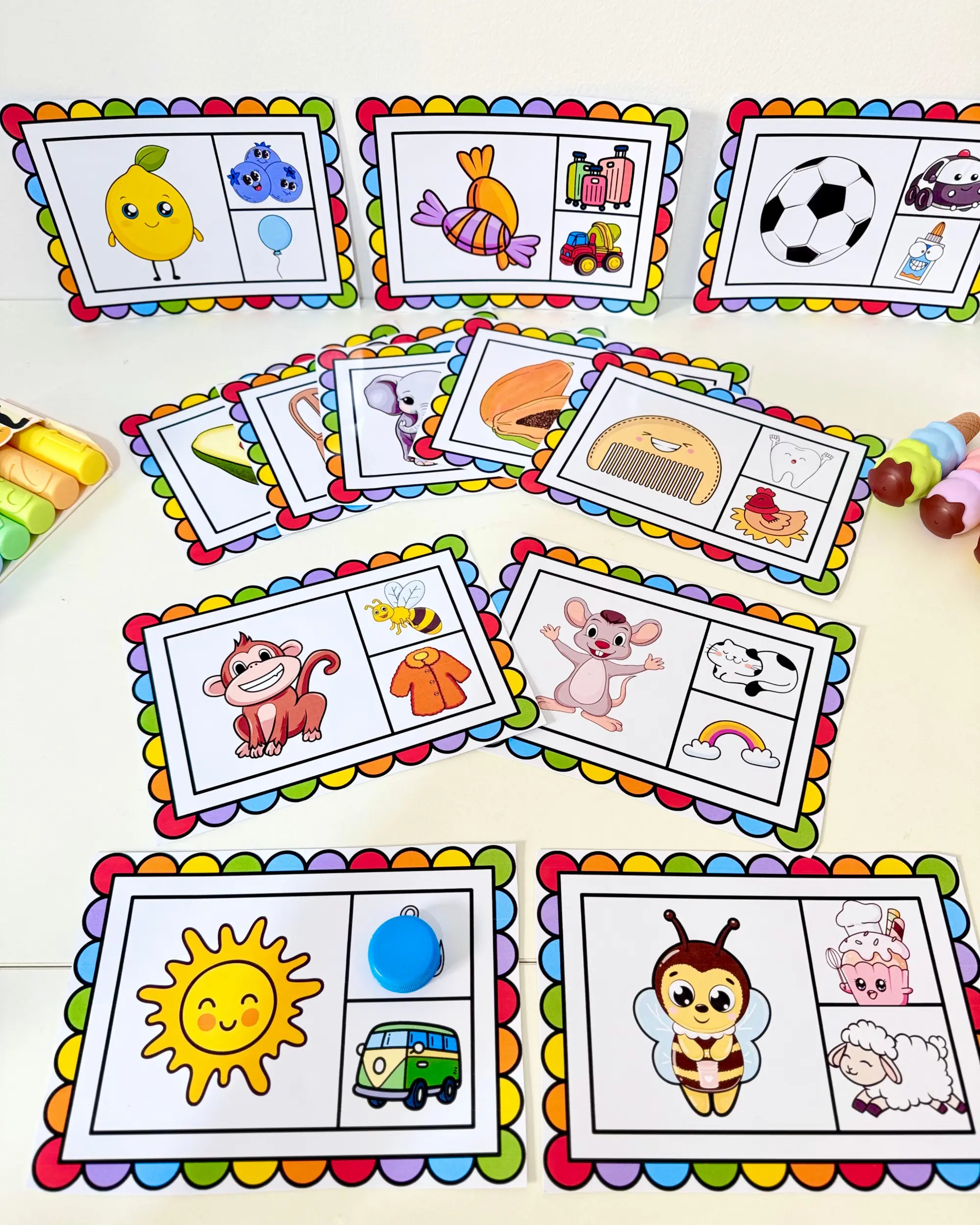 Fichas de Rimas para Educação Infantil e Anos Iniciais — amostra 1: Fichas para trabalhar rimas com crianças da Educação…