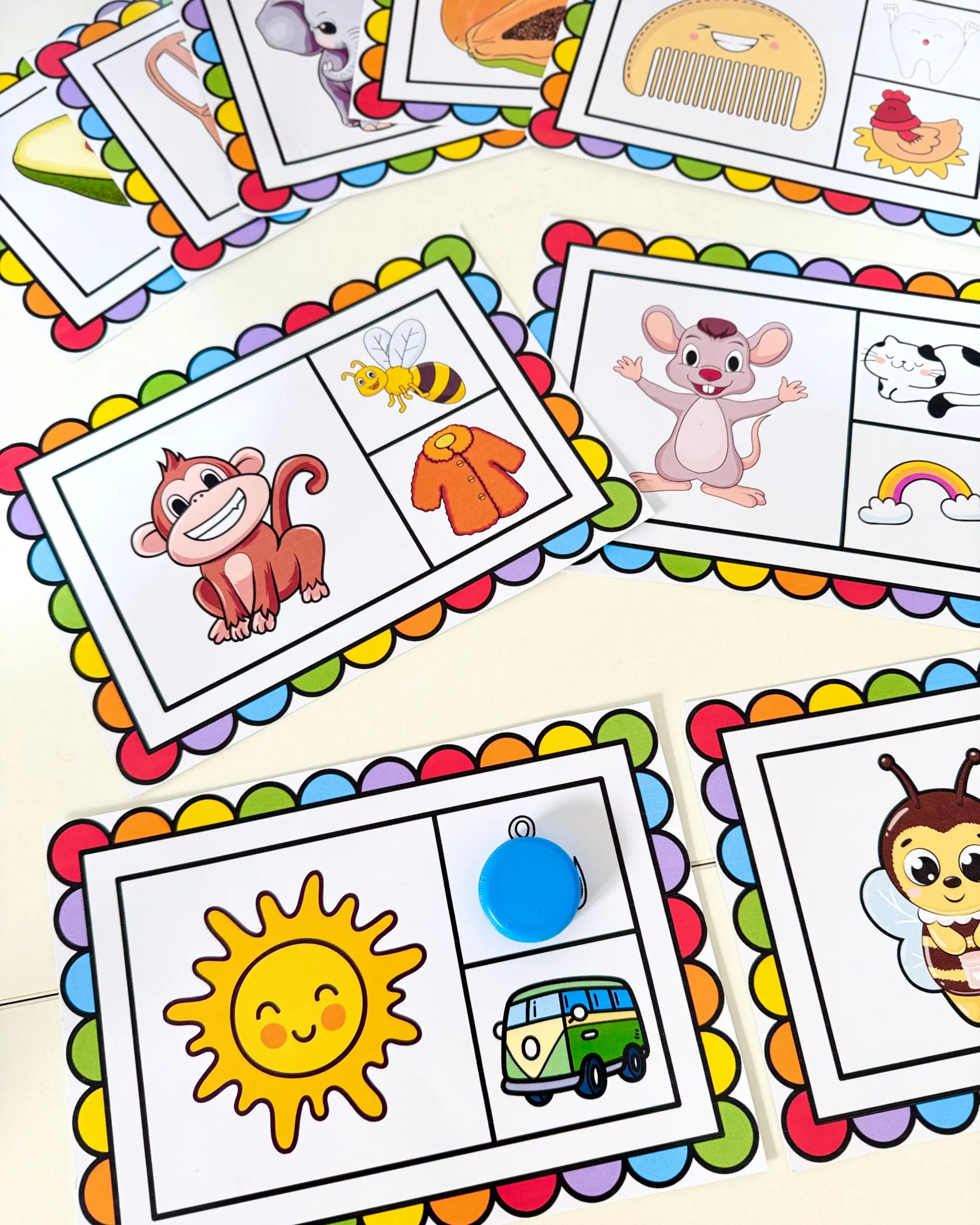 Fichas de Rimas para Educação Infantil e Anos Iniciais — amostra 2: Fichas para trabalhar rimas com crianças da Educação…