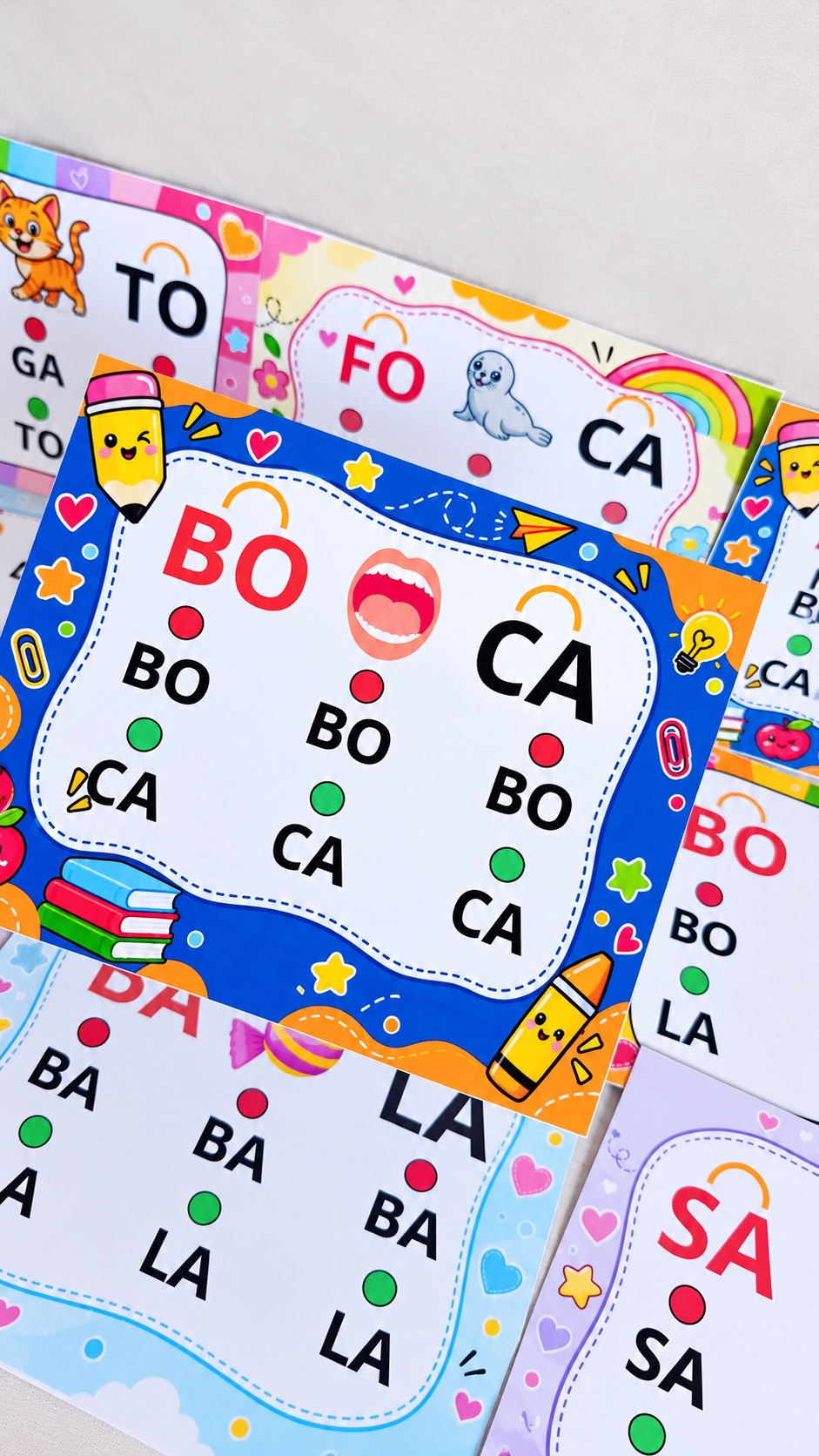 Fichas de Sílabas para Alfabetização Anos Iniciais — amostra 3: Aprenda sílabas de maneira visual e divertida