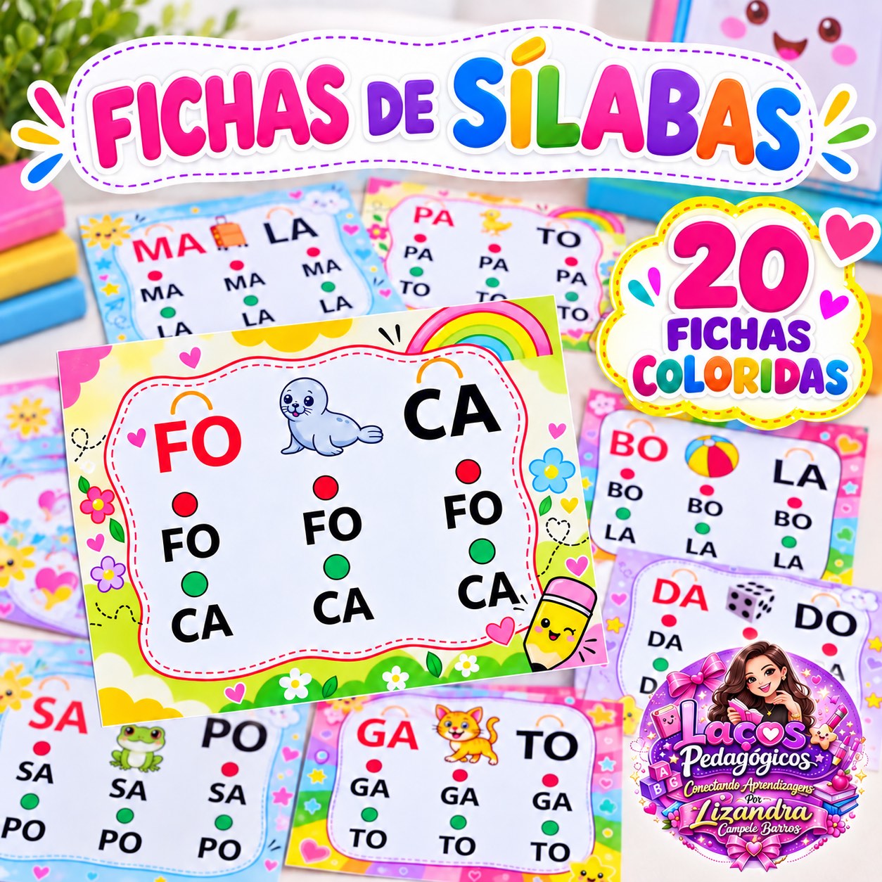Fichas de Sílabas para Alfabetização Anos Iniciais — capa do material