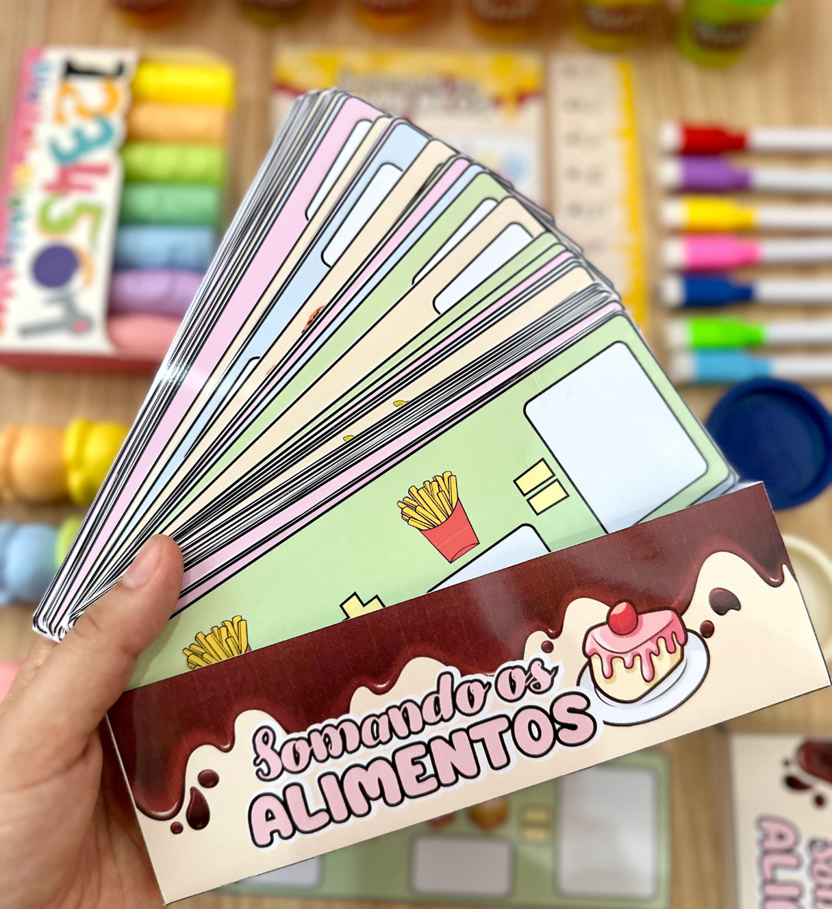 Fichas de soma com alimentos para a Educação Infantil — amostra 1: Fichas de soma com alimentos para aprender brincando