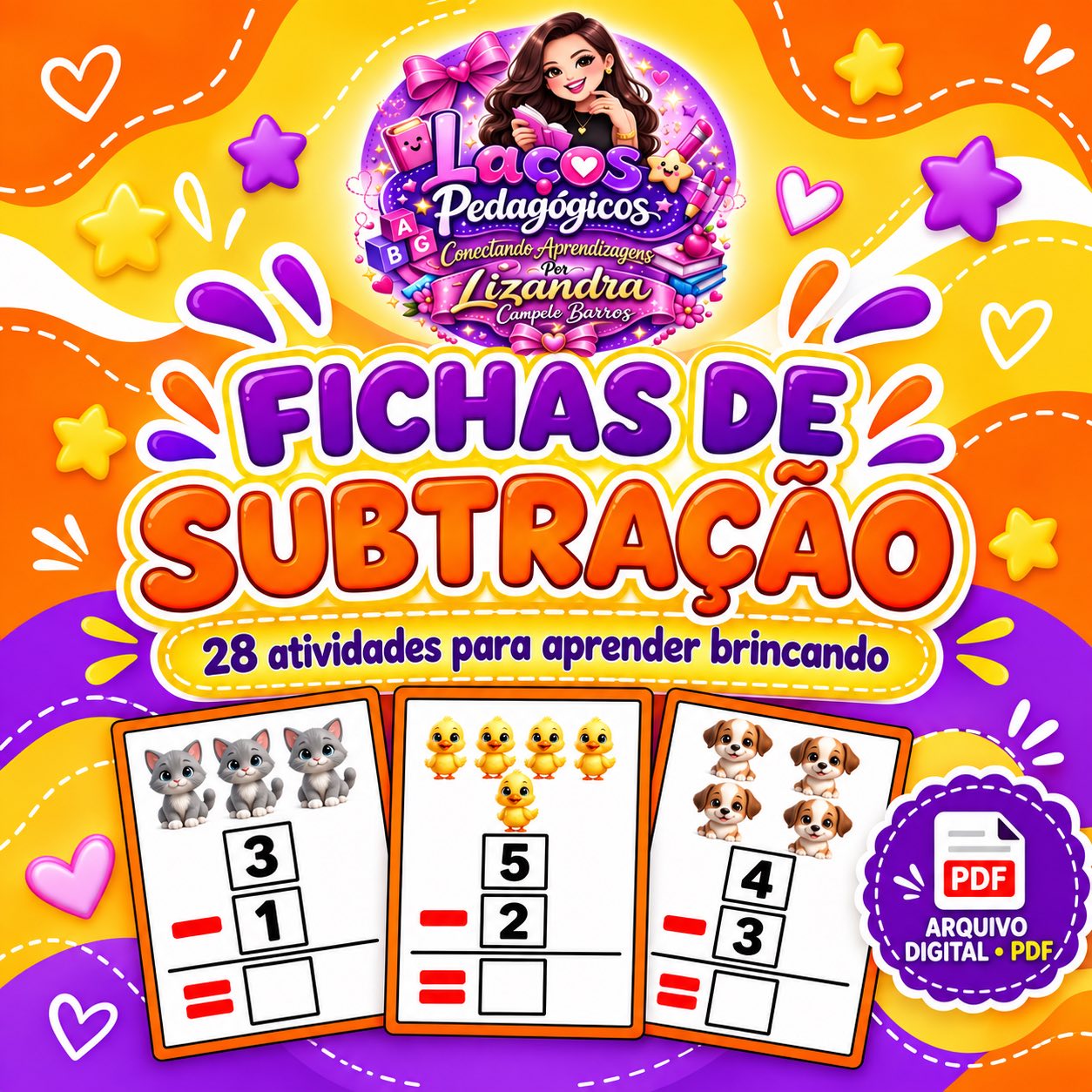 Fichas de Subtração | 28 Atividades Ilustradas em PDF — Alfabetização para Educação Infantil: Aprender a subtrair pode ser…