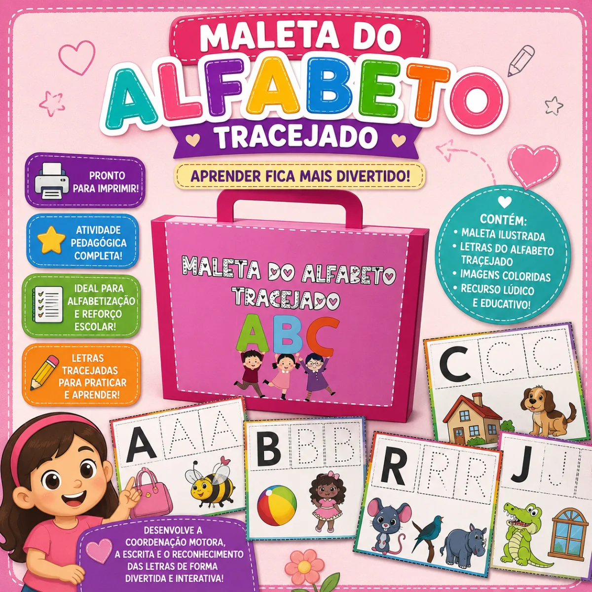 Fichas do Alfabeto Tracejado | Alfabetização — Alfabetização para Educação Infantil: NOVIDADE EXCLUSIVA PARA PROFESSORES…