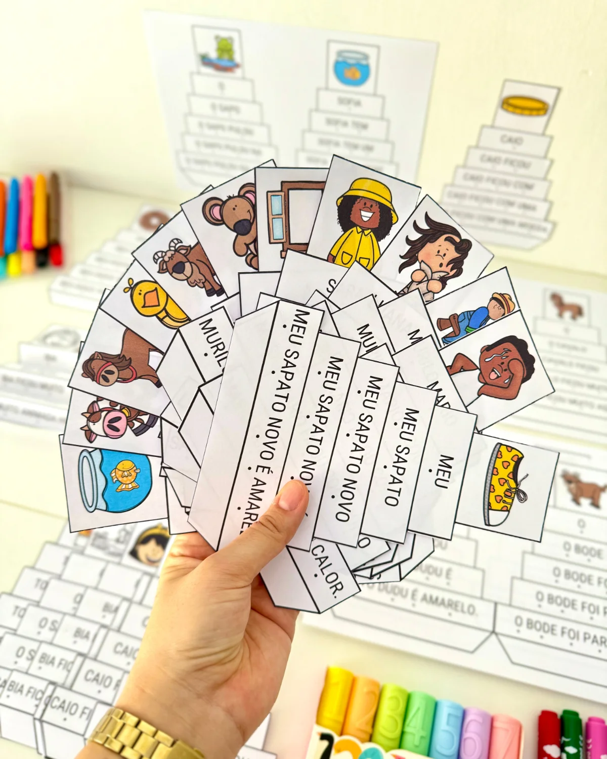 Fichas Fluência Leitora - Dobradura — Alfabetização para Educação Infantil: Material com 22 fichas de leitura progressiva…