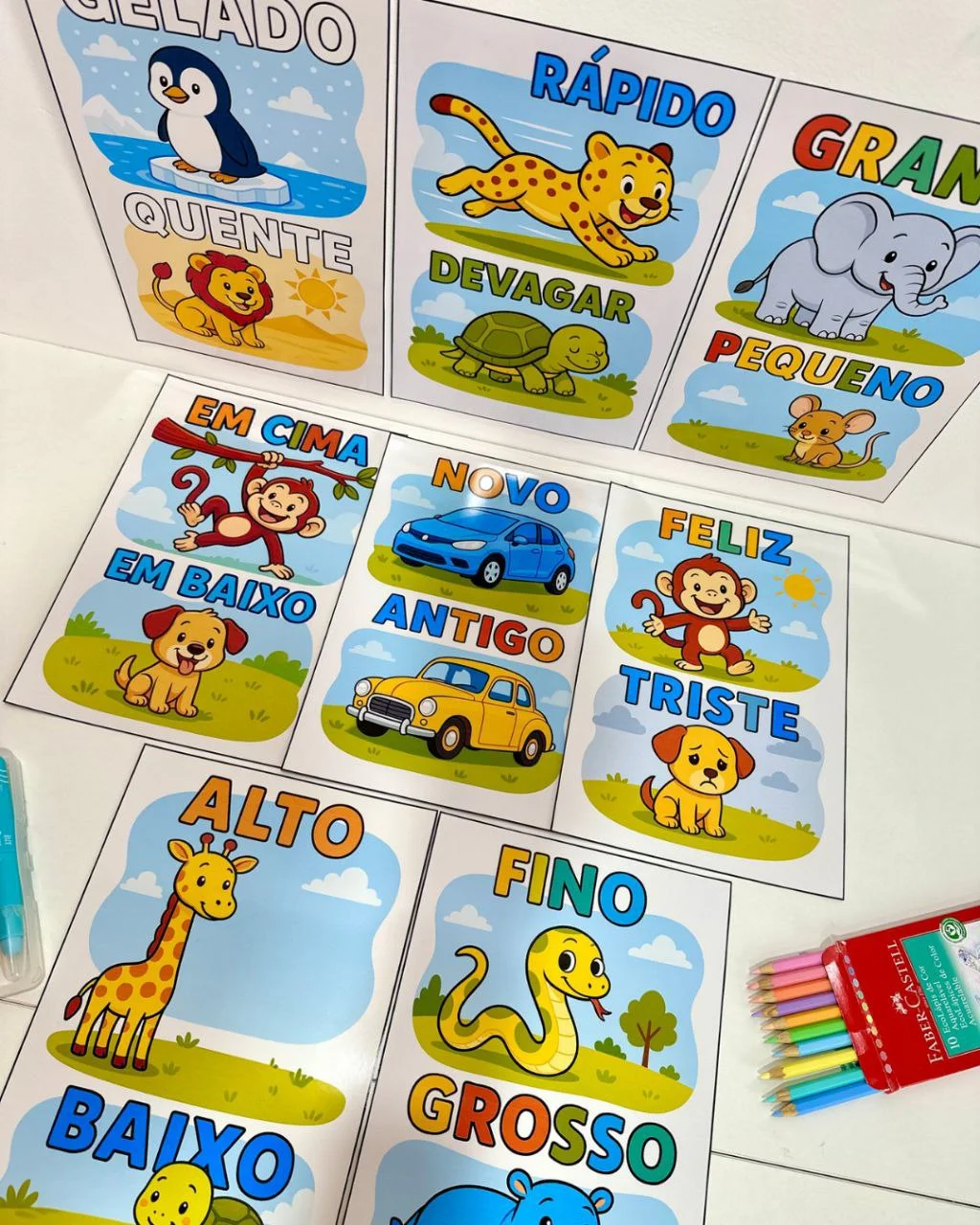 Fichas Ilustradas de Conceitos para Educação Infantil — amostra 2: As Fichas Ilustradas para Trabalhar Conceitos na…