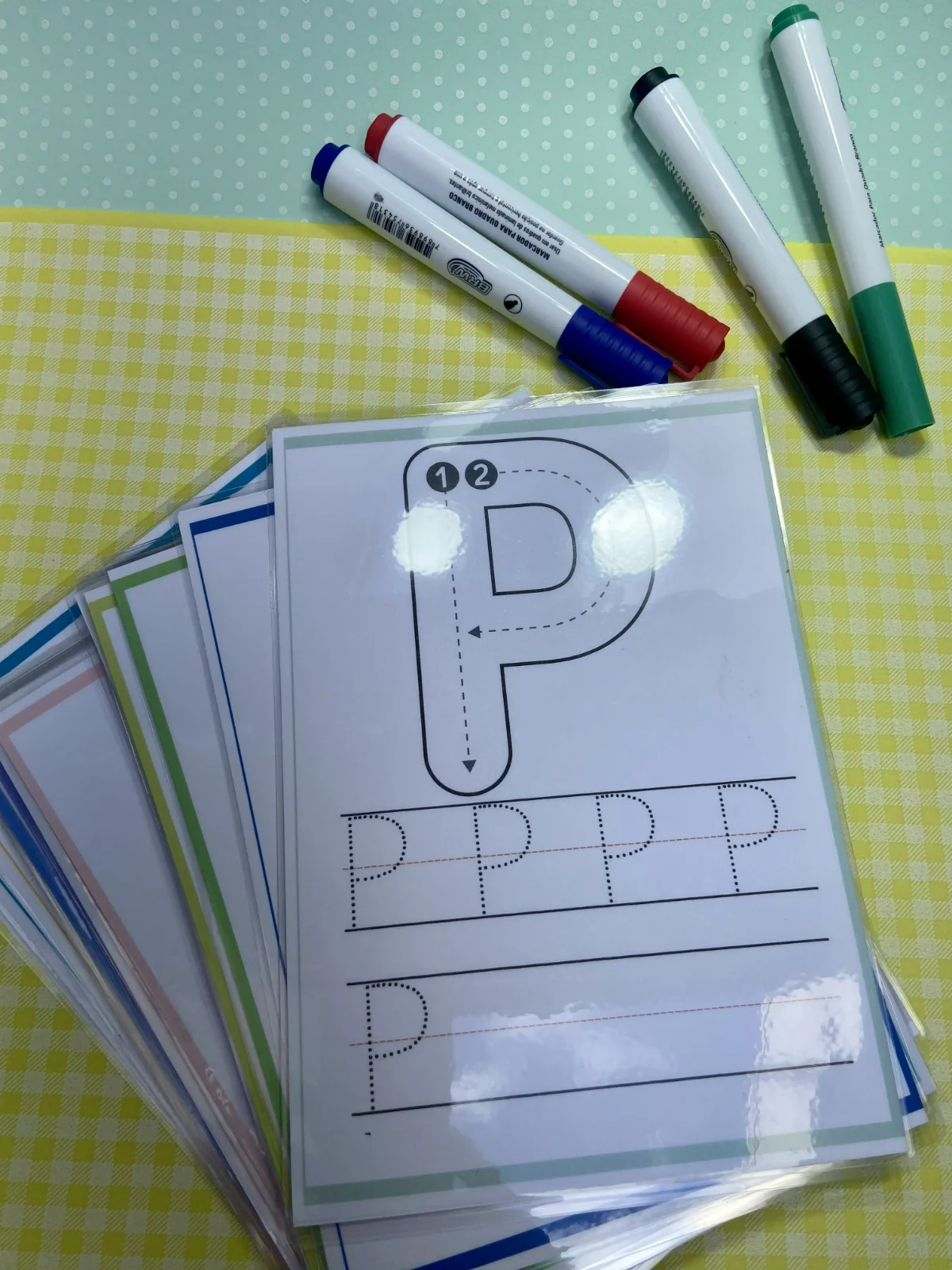 Fichas para Treino do Alfabeto – Material Pedagógico — amostra 2: As Fichas para Treino do Alfabeto incluem todas as letras…