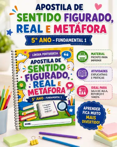 Figuras de Linguagem - Sentido Figurado, Real e Metáfora — capa do material