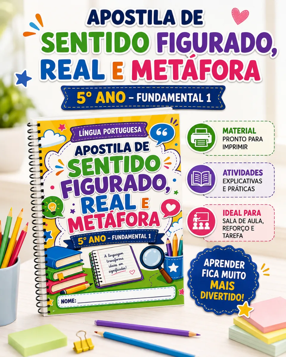 Figuras de Linguagem - Sentido Figurado, Real e Metáfora — Português para 5º ano: Um material completo e pronto para…