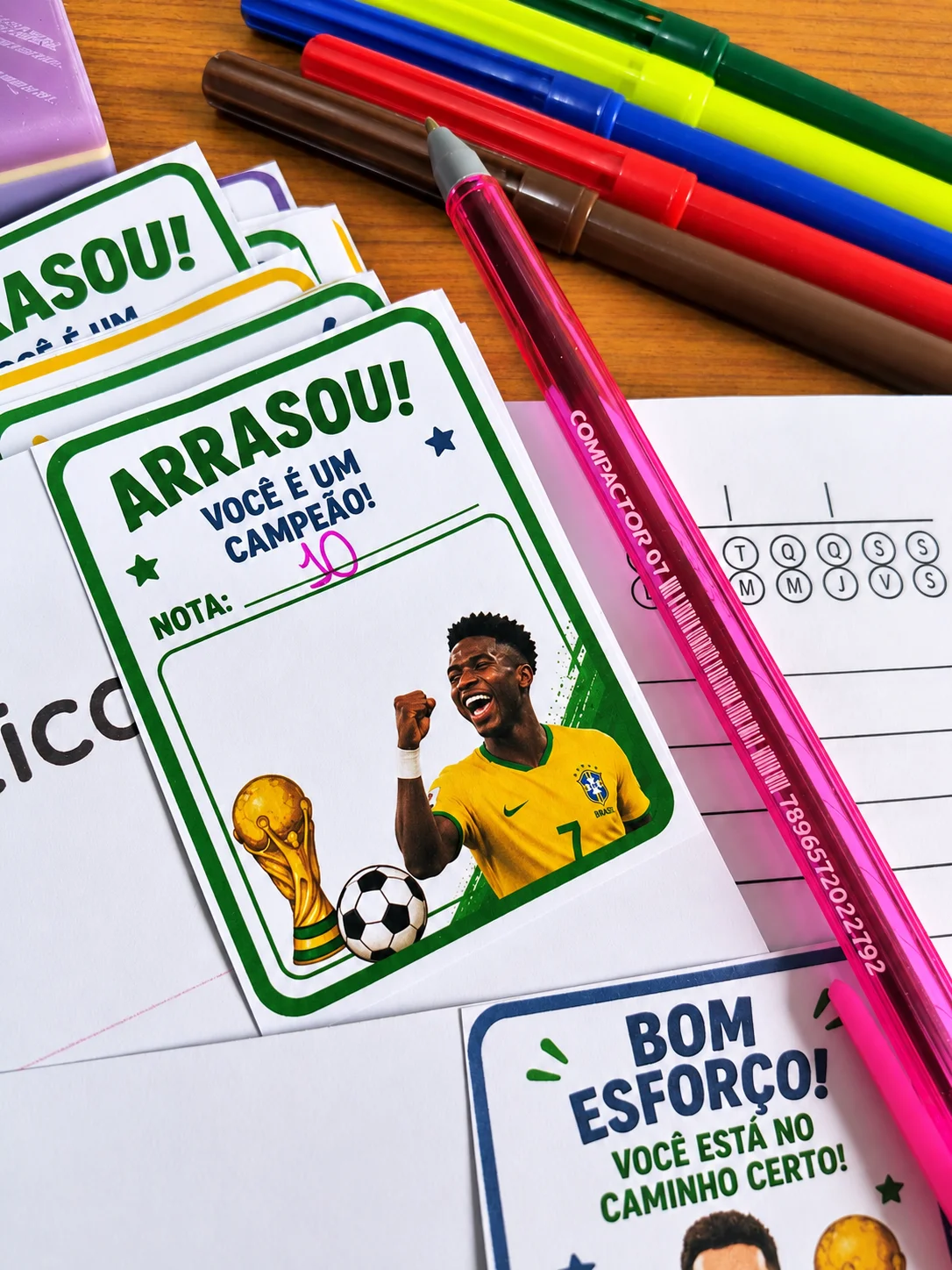 Figurinhas para Avaliação Copa do Mundo | Incentivo Escolar Futebol — amostra 1: Deixe suas avaliações muito mais…