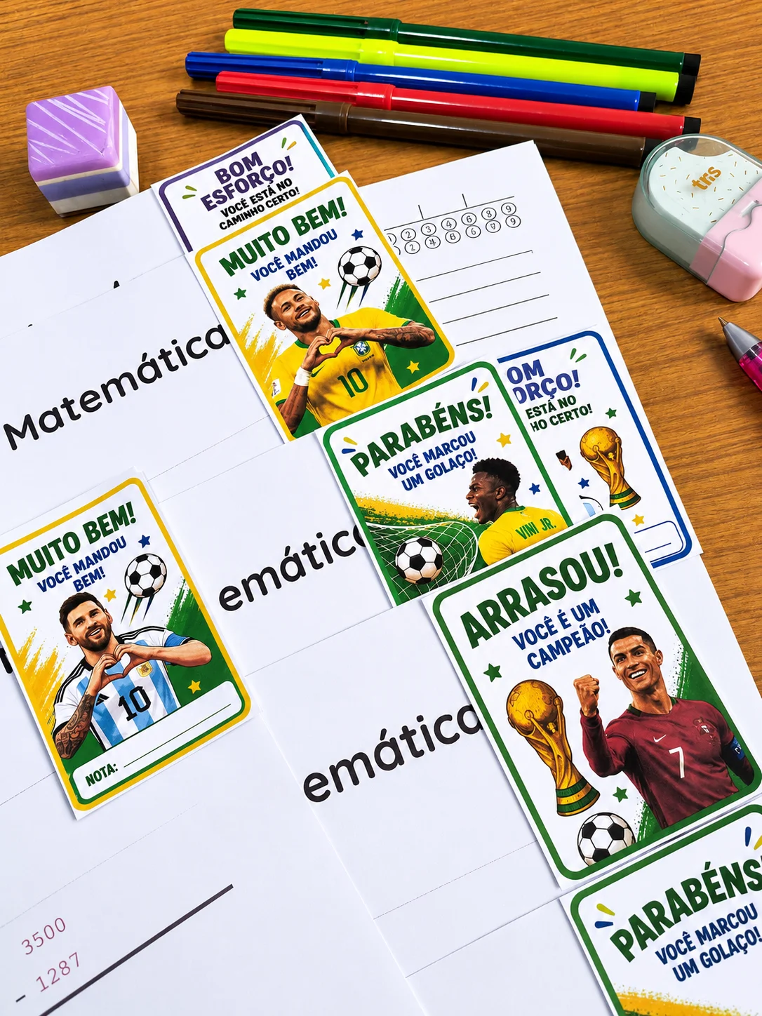 Figurinhas para Avaliação Copa do Mundo | Incentivo Escolar Futebol — amostra 3: Deixe suas avaliações muito mais…