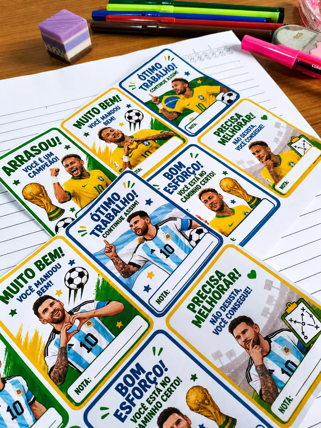 Figurinhas para Avaliação Copa do Mundo | Incentivo Escolar Futebol — amostra 4: Deixe suas avaliações muito mais…