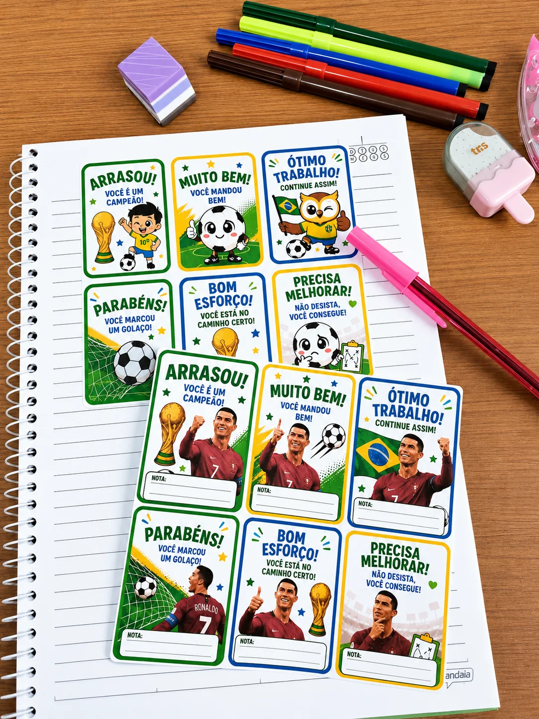 Figurinhas para Avaliação Copa do Mundo | Incentivo Escolar Futebol — capa do material