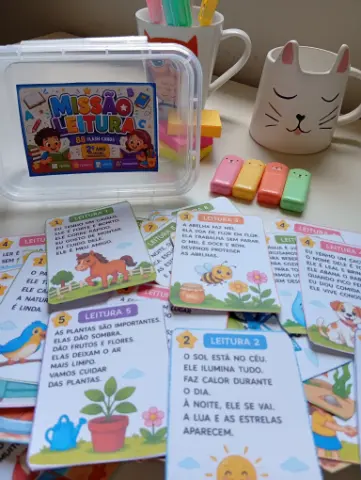 Flashcards para leitura em imprensa maiúscula – 88 textos — amostra 5: Habilidades BNCC