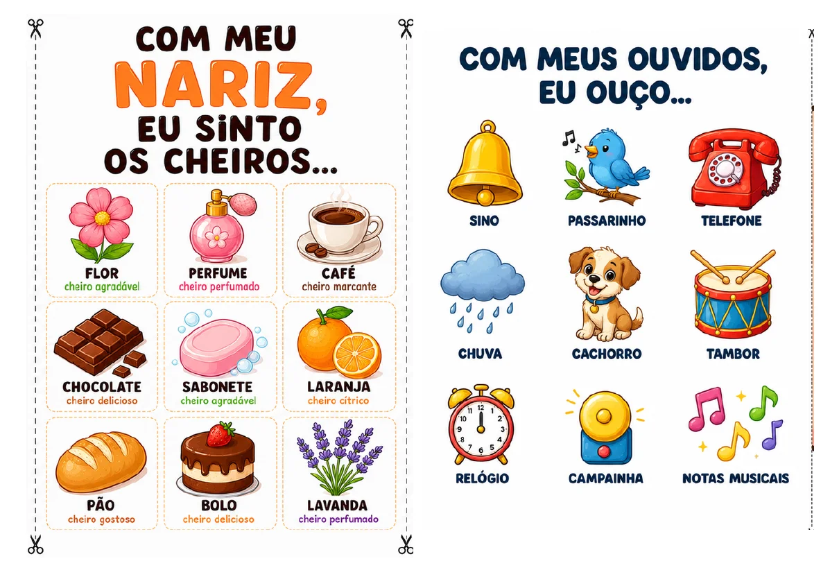 FLIP BOOK DOS SENTIDOS - ATIVIDADE LUDICA CIÊNCIAS — amostra 1: Educação Infantil e Anos Iniciais