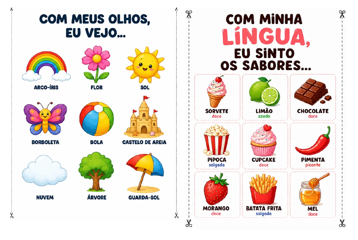 FLIP BOOK DOS SENTIDOS - ATIVIDADE LUDICA CIÊNCIAS — amostra 3: Ensinar os cinco sentidos pode ser muito mais divertido…