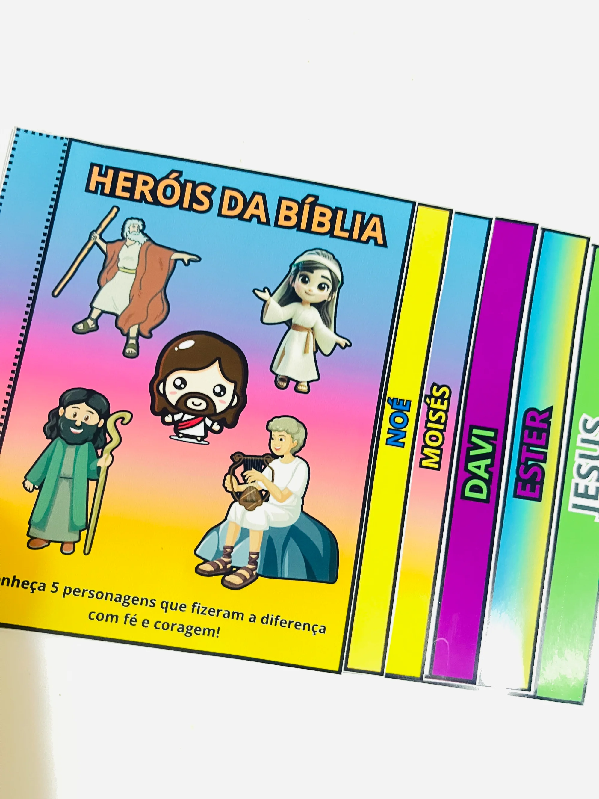 Flipbook Bíblico: Heróis da Bíblia/Material Lúdico — amostra 1: Leve a Palavra de Deus de forma lúdica e interativa para as…