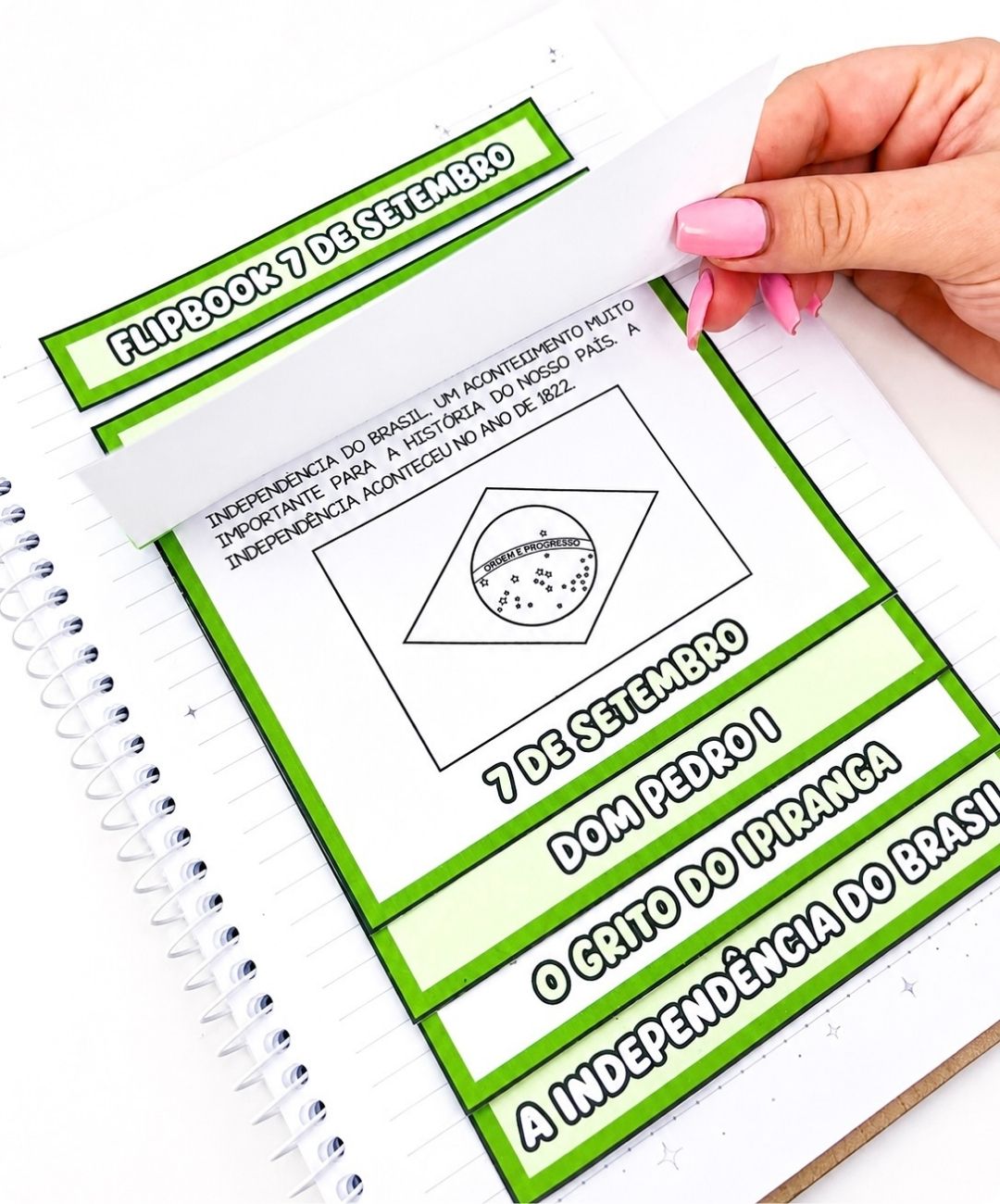 Flipbook de 7 de Setembro para imprimir – Infantil e Anos Iniciais — amostra 1: Como aplicar a atividade em sala
