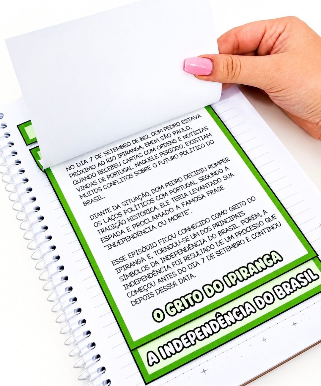 Flipbook de 7 de Setembro para imprimir – Infantil e Anos Iniciais — amostra 3: Uma proposta para ler, colorir e montar