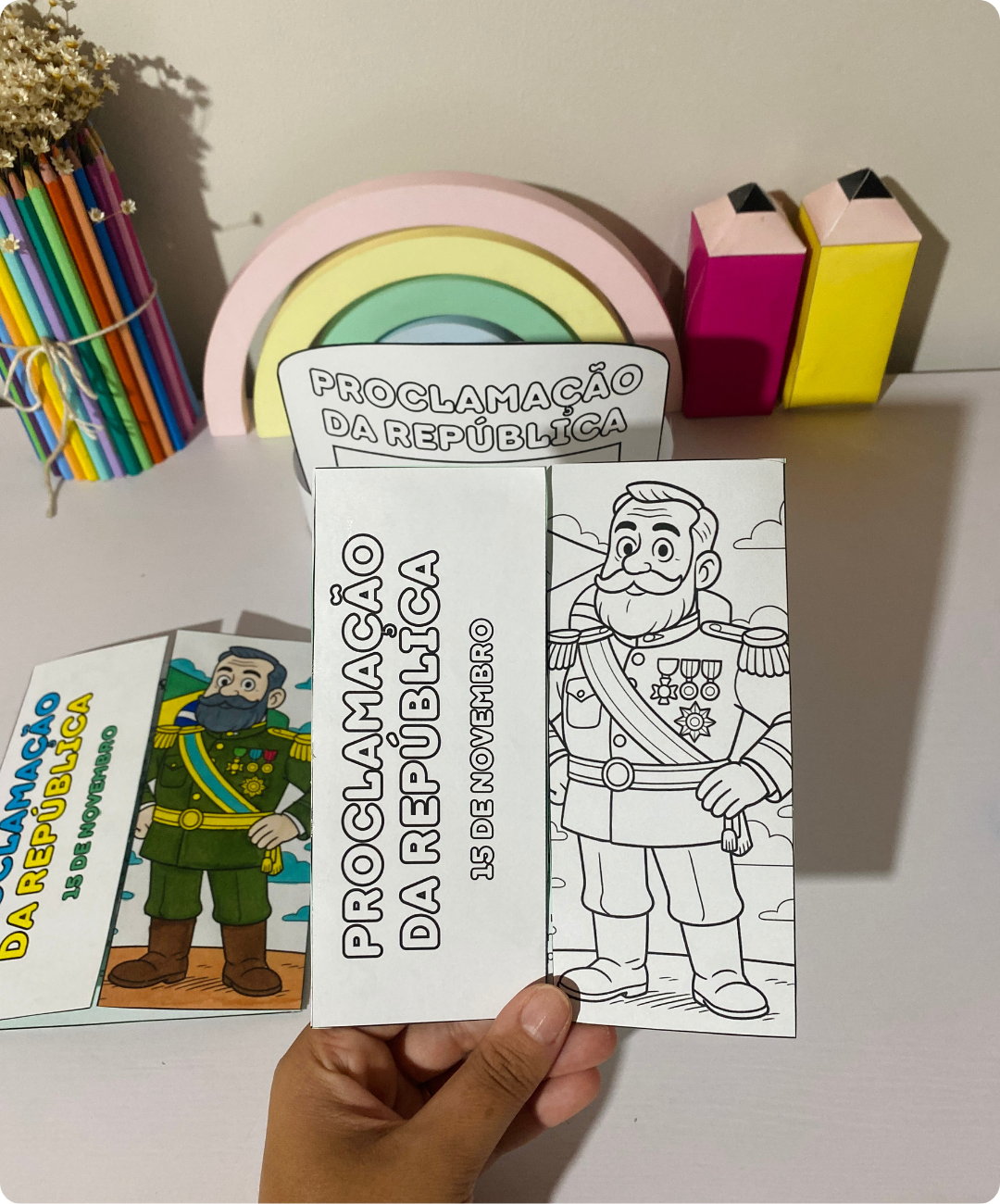 Flipbook de Proclamação da República para imprimir - Educação Infantil — amostra 3: O que vem no PDF