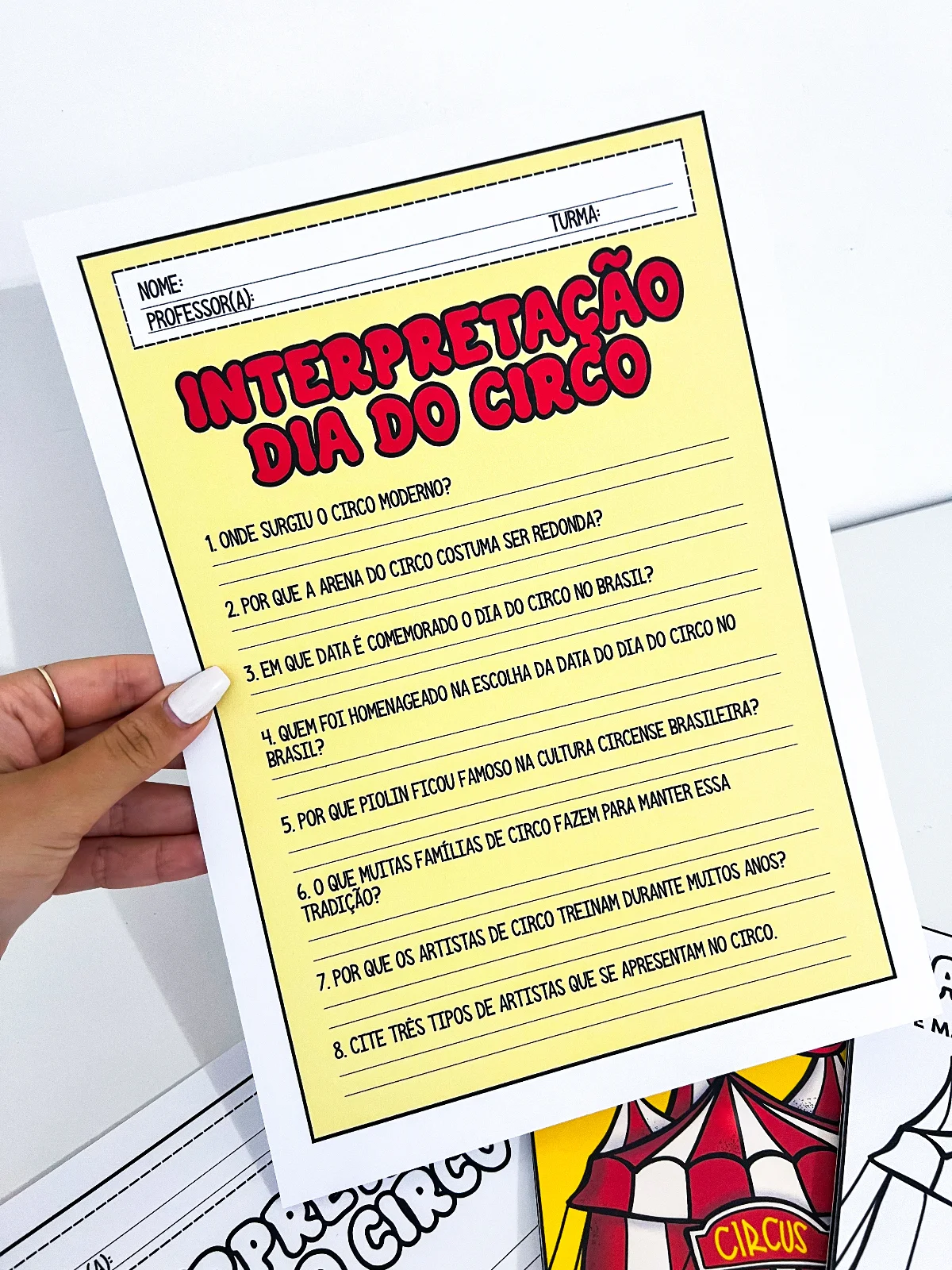 Flipbook Dia do Circo com interpretação de texto atividade educação infantil PDF para imprimir — amostra 4: Recurso…