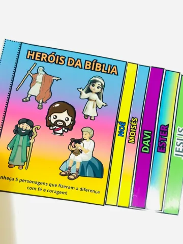Flipbook Heróis da Bíblia - Ensino Religioso — amostra 3: 📖✨ Flipbook Bíblico: Heróis da Bíblia Leve a Palavra de Deus de…