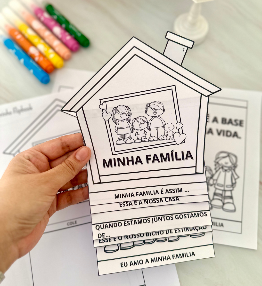 Flipbook Minha Família em PDF para Educação Infantil — amostra 3: Como usar com a turma