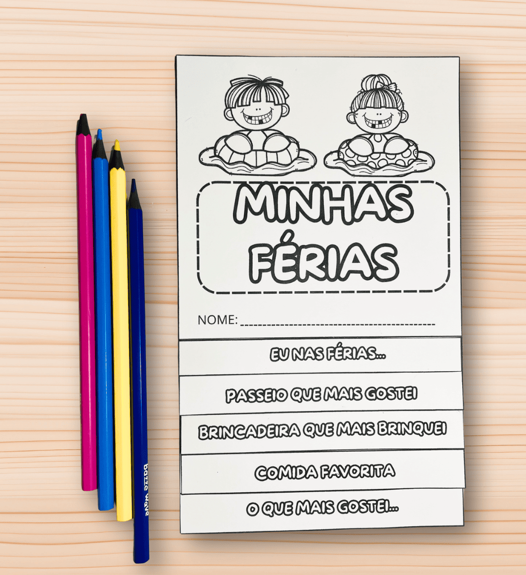 Flipbook Minhas Férias: Memórias para Desenhar e Compartilhar — capa do material